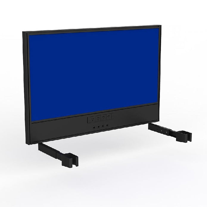 Studio Screen with Ducting for Agile Individual Desk Black Powdercoat