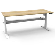 Rapidline Boost Light Single Sided Workstation With Cable Tray Without screen Natural Oak White Satin