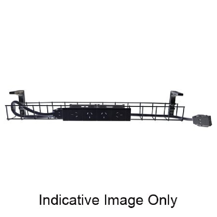 Rapid Wiring Single Tier Cable Basket Black 4 x GPO