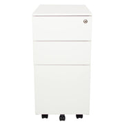 Steelco - Slimline Mobile Pedestal 615H x 300W x 500D White Satin