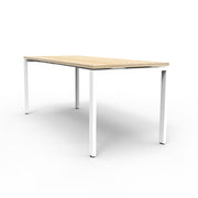 Deluxe Profile Steel Frame Table Natural Oak White P C