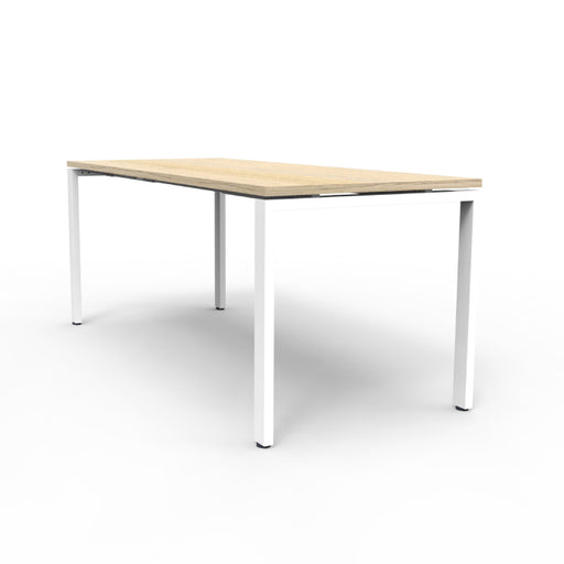 Deluxe Profile Steel Frame Table Natural Oak White P C
