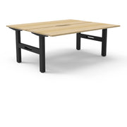 Rapidline Boost Static Back to Back Workstation Natural Oak Black Satin Without Cable Tray Without Screeen