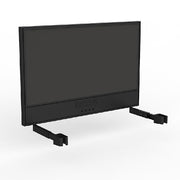 Studio Screen with Ducting for Agile Individual Desk Black Powdercoat Splice Charcoal