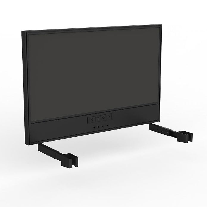 Studio Screen with Ducting for Agile Individual Desk Black Powdercoat Splice Charcoal
