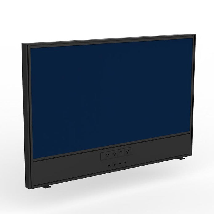 Studio Screen with Ducting for Agile Shared Desk Black Powdercoat Breathe Steel Blue