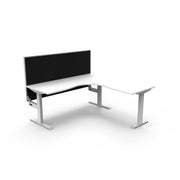 Rapidline Boost Static Corner Workstation Without Cable Tray With Screen Natural White White Satin