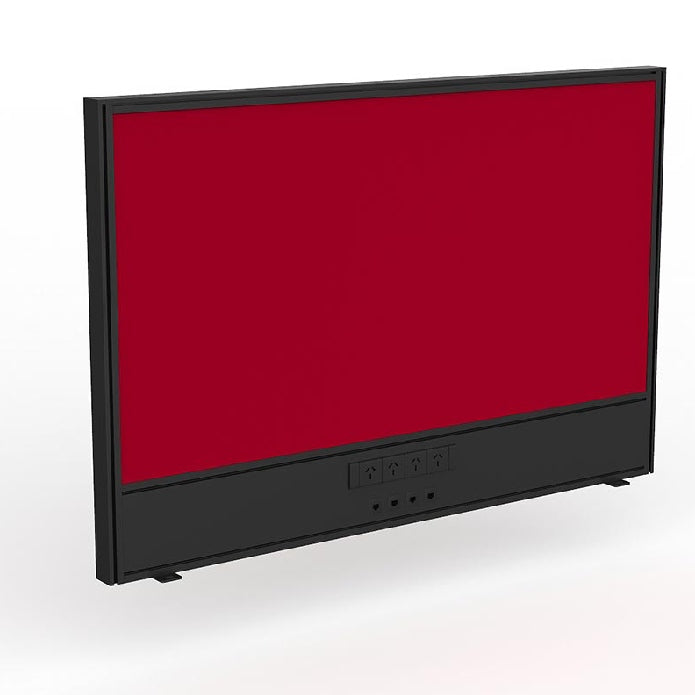 Studio Screen with Ducting for Agile Shared Desk Black Powdercoat Breathe Tomato Red