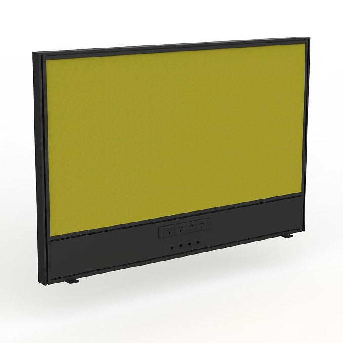 Studio Screen with Ducting for Agile Shared Desk Black Powdercoat Splice Yellow