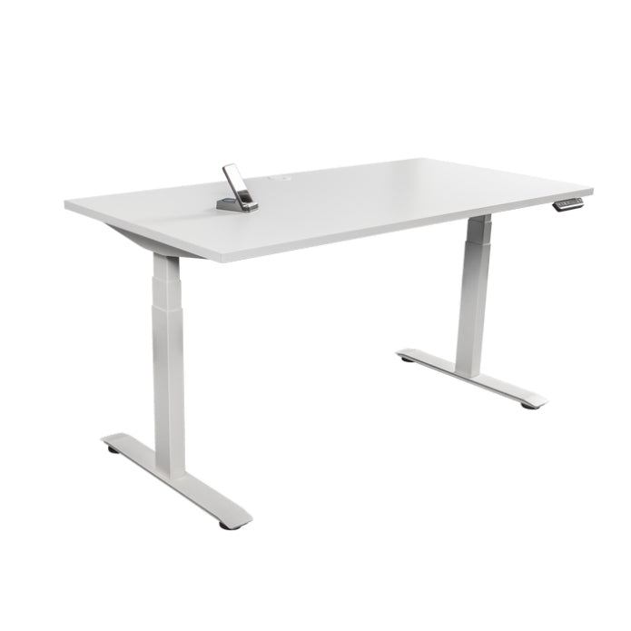 Steelco Height Adjustable Desks Black Frame - White Top
