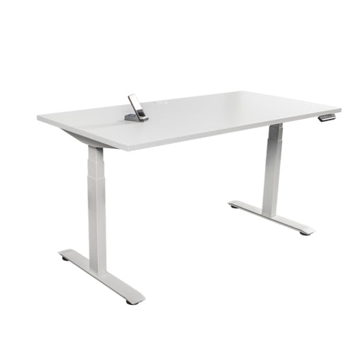 Steelco Height Adjustable Desks Black Frame - White Top