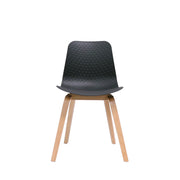 Lucid Chair Black Shell & Light Oak Timber Base