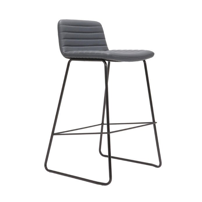 Pixel Bar Stool – 730H French Navy PU Black P C