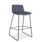 Pixel Bar Stool French Navy PU Black P C