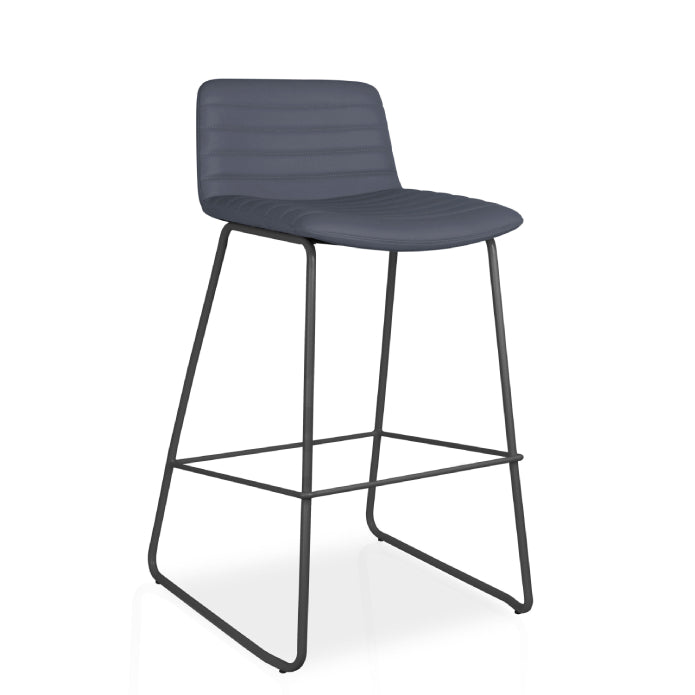 Pixel Bar Stool French Navy PU Black P C