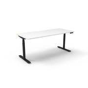 Rapidline Height Adjustable Halo+ Single Sided Workstation Without Cable Tray Without Screen Natural White Black Satin