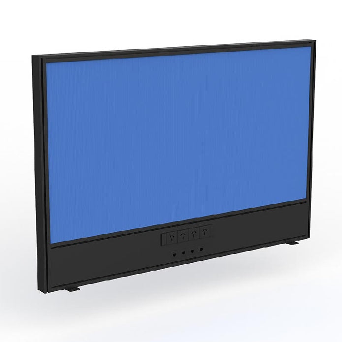 Studio Screen with Ducting for Agile Shared Desk Black Powdercoat Breathe Baby Blue