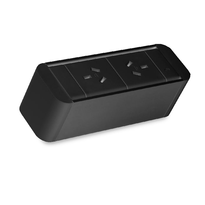CMS Zeus Power Rail 2 x GPO Black