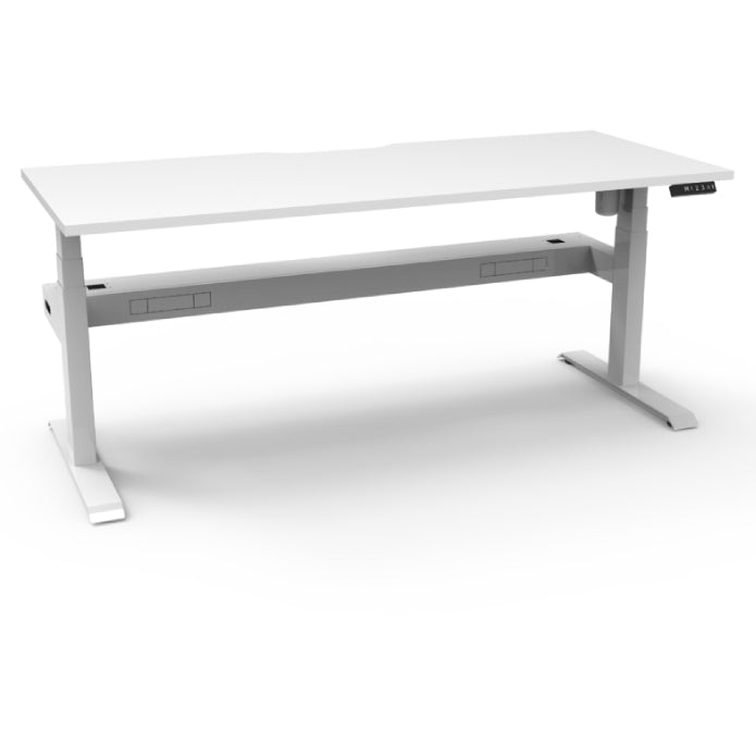 Rapidline Boost Light Single Sided Workstation With Cable Tray Without screen Natural White White Satin