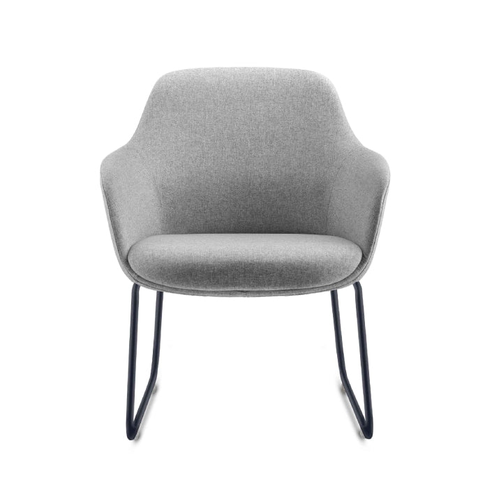 Aspen Sled Tub Chair Light Gray Fabric