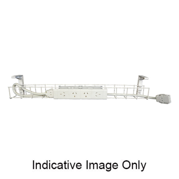 Rapid Wiring Single Tier Cable Basket White 4 x GPO