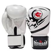 Morgan Elite Boxing & Muay Thai Leather Gloves (8-12-16Oz) White