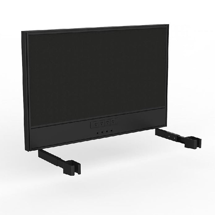 Studio Screen with Ducting for Agile Individual Desk Black Powdercoat