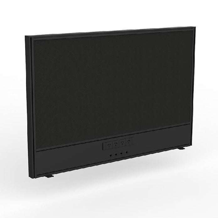 Studio Screen with Ducting for Agile Shared Desk Black Powdercoat Splice Black