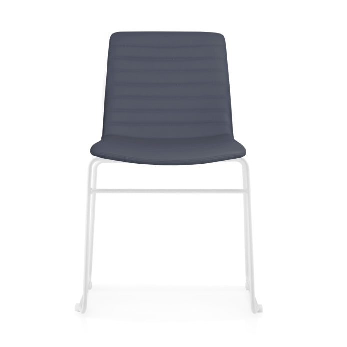 Pixel Sled Base Chair French Navy PU White P C