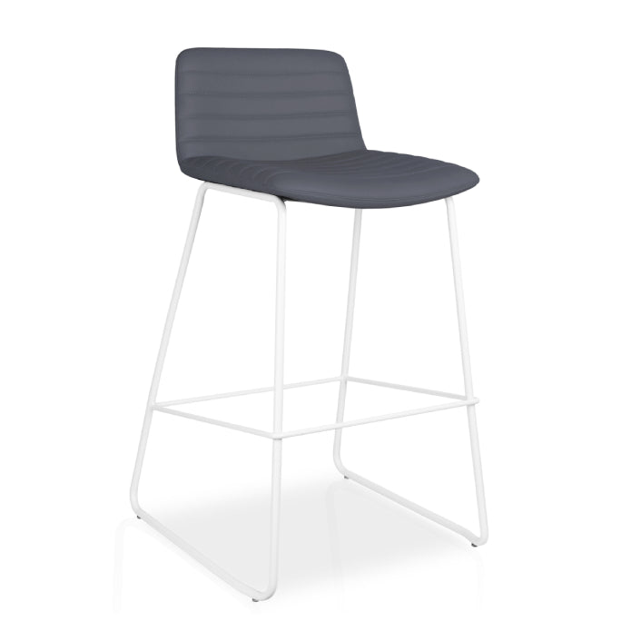 Pixel Bar Stool French Navy PU White P C