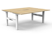 Rapidline Boost Static Back to Back Workstation 1800mmX750mm Natural Oak white Satin Without Cable Tray Without Screeen