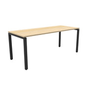 Deluxe Profile Steel Frame Table Natural Oak Black P C