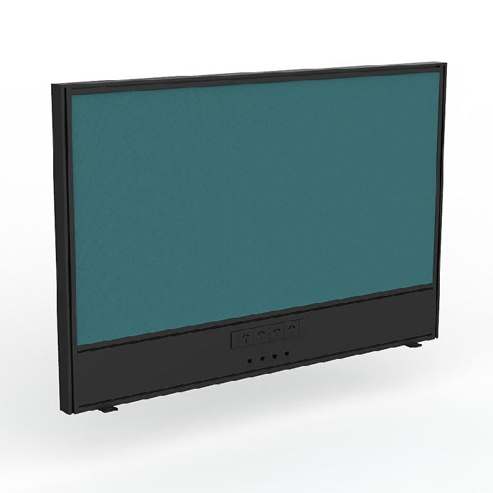 Studio Screen with Ducting for Agile Shared Desk Black Powdercoat Splice Blue
