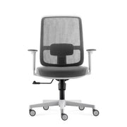 Lotto Medium Back Mesh Operator Chair White-Grey Frame