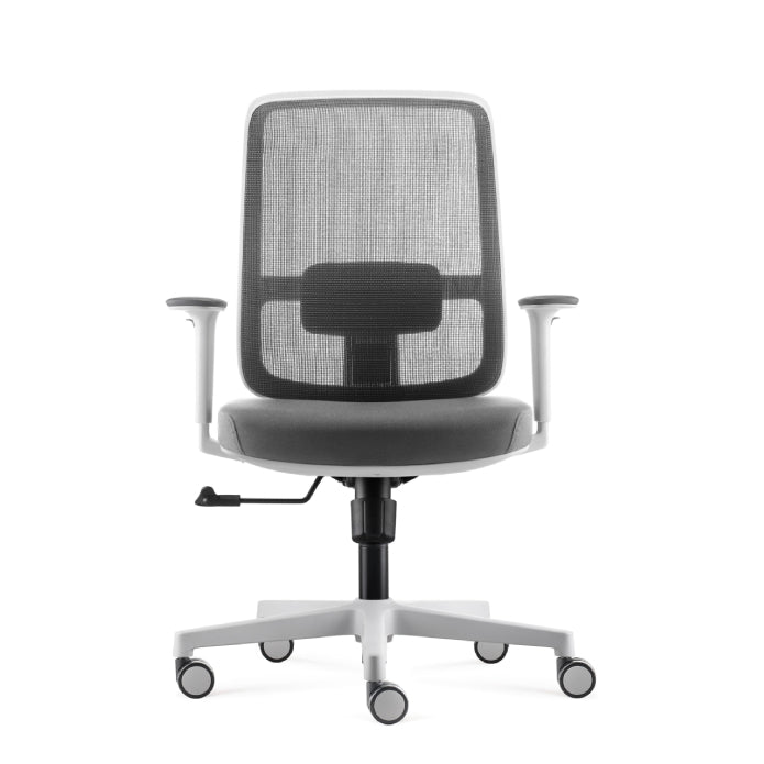 Lotto Medium Back Mesh Operator Chair White-Grey Frame