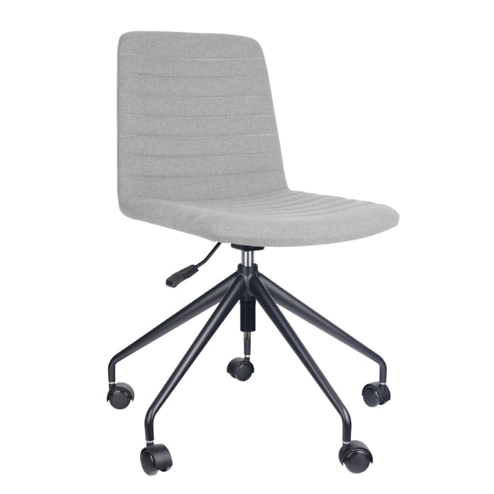 Pixel Swivel 5 Star Base Chair Light Grey Fabric No Arms Black P C