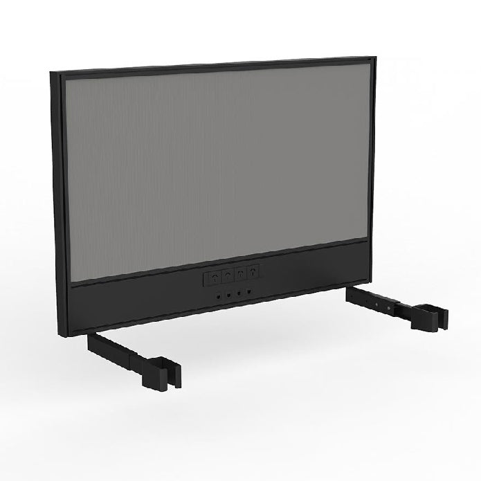 Studio Screen with Ducting for Agile Individual Desk Black Powdercoat Splice Grey