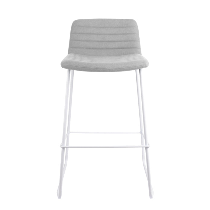 Pixel Bar Stool Light Grey Fabric White P C