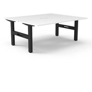 Rapidline Boost Static Back to Back Workstation 1200mmX750mm Natural White Black Satin Without Cable Tray Without Screeen