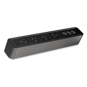 CMS Zeus Power Rail 4 x GPO + 3 Data Provisions Black