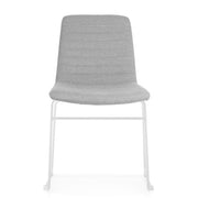 Pixel Sled Base Chair Light Grey Fabric White P C