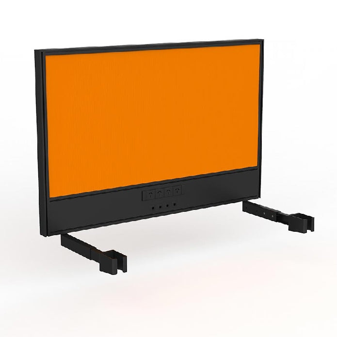 Studio Screen with Ducting for Agile Individual Desk Black Powdercoat Breathe Bright Orange