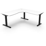 Rapidline Boost Static Corner Workstation Without Cable Tray Without Screen Natural White Black Satin
