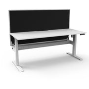 Rapidline Boost Light Single Sided Workstation With Cable Tray With Screen Natural White White Satin