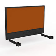 Studio Screen with Ducting for Agile Individual Desk Black Powdercoat Splice Orange