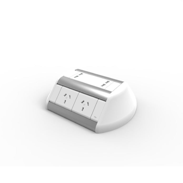 CMS Odyssey Charging Stations White 4 x GPO + 2USBA + 2USBC