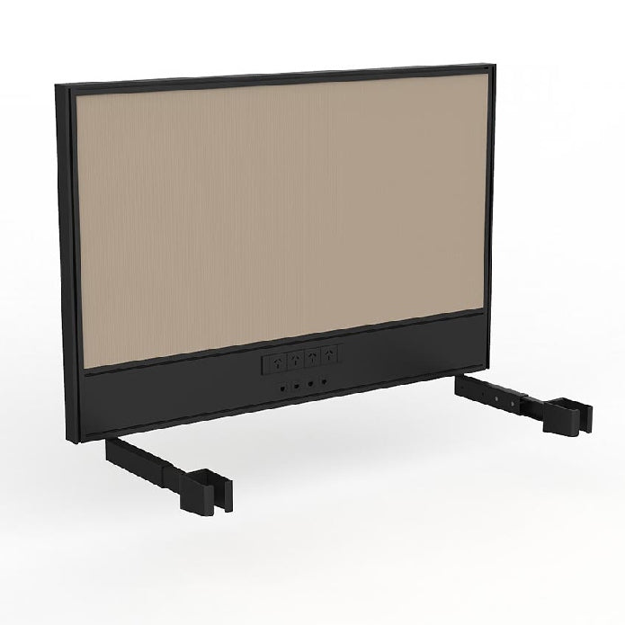 Studio Screen with Ducting for Agile Individual Desk Black Powdercoat Breathe Camel