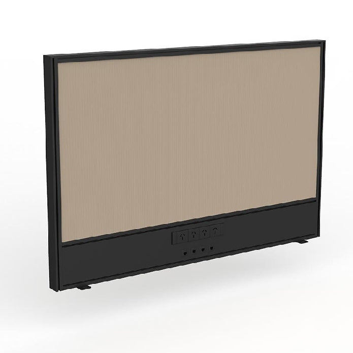 Studio Screen with Ducting for Agile Shared Desk Black Powdercoat