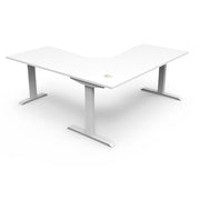 Rapidline Boost Static Corner Workstation 1800mmX1800mm Without Cable Tray Without Screen Natural White White Satin