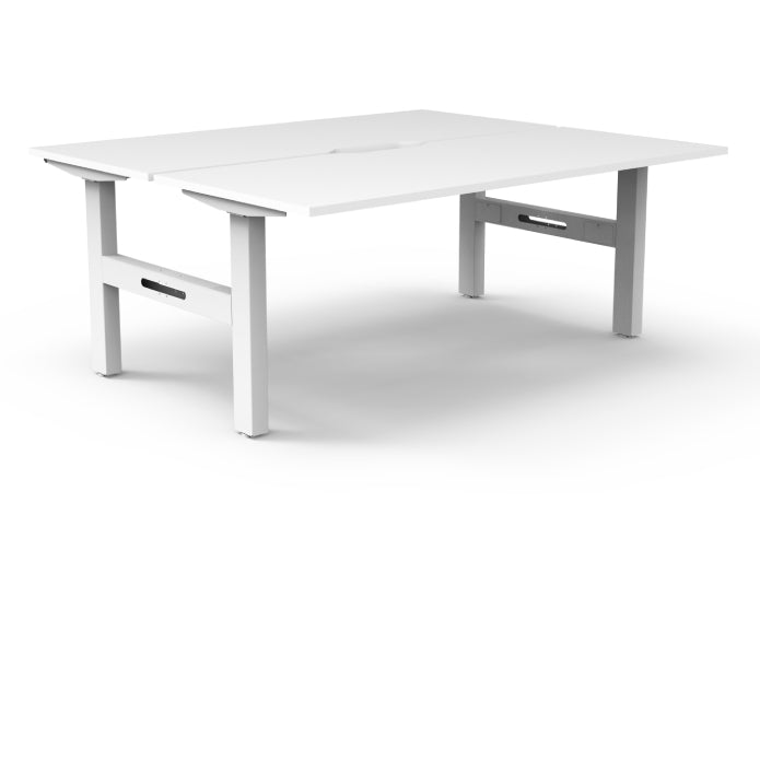 Rapidline Boost Static Back to Back Workstation Natural White White Satin Without Cable Tray Without Screeen